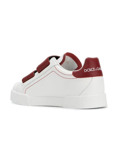 Shop Dolce & Gabbana Logo Strap Sneakers - White