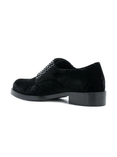 Shop Loriblu Crystal-embellished Double Monk-strap Shoes In Black