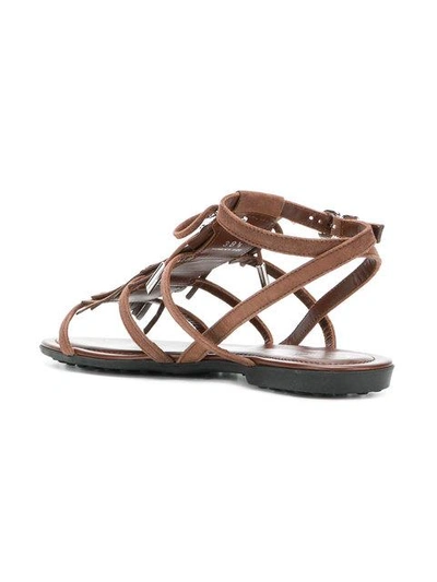 Shop Tod's Fringed Multi In Brown