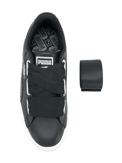 Shop Puma Basket Heart Sneakers In Black