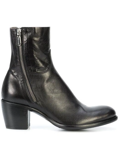 Shop Rocco P. Block Heel Ankle Boots In Black