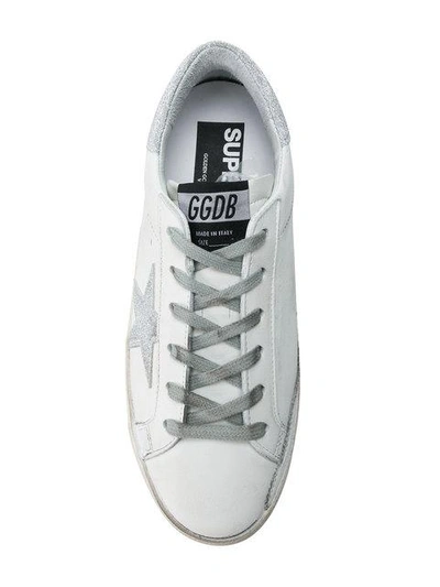 Shop Golden Goose Superstar Sneakers In E51 White Silver Glitter