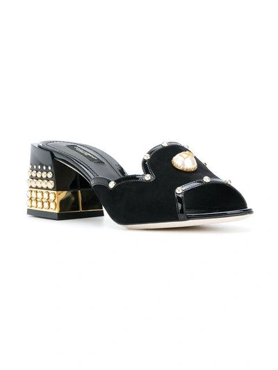 Shop Dolce & Gabbana Embellished Mules In Black