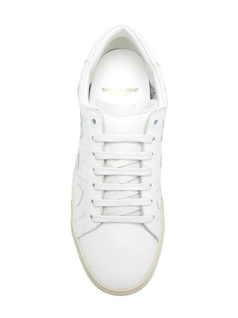 Saint Laurent Court Classic Heart-patch Low-top Leather Trainers In ...