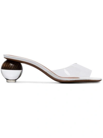 Shop Neous Clear Opus 50 Pvc Mid Heel Sandals In White