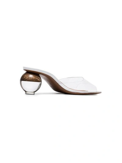 Shop Neous Clear Opus 50 Pvc Mid Heel Sandals In White