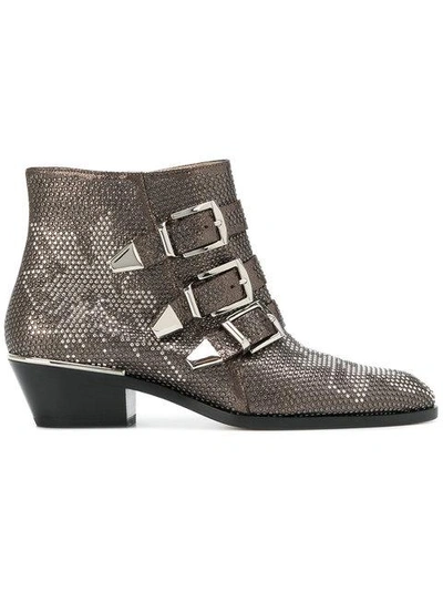 Shop Chloé Susanna Ankle Boots - Grey