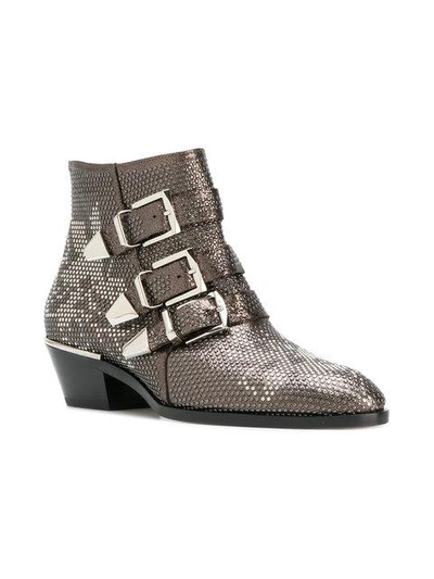 Shop Chloé Susanna Ankle Boots - Grey