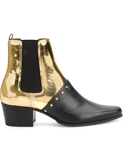 Shop Balmain Studded Ankle Boots In Multicolour