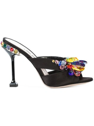 Shop Miu Miu Crystal-embellished Sandals