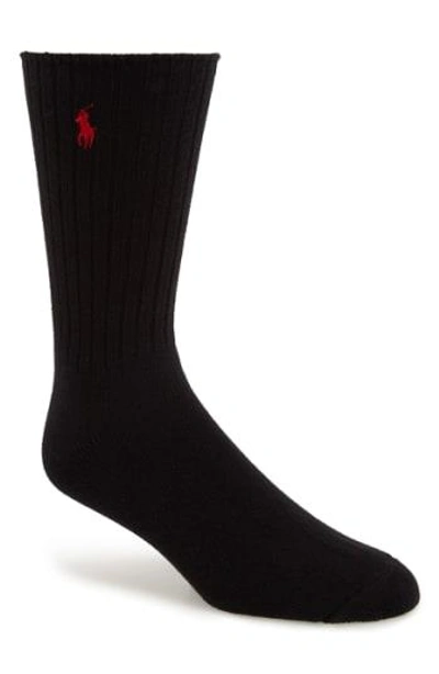 Shop Polo Ralph Lauren Crew Socks In Black