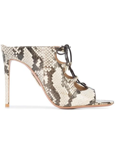 Shop Aquazzura Flirt Mules 105mm In Multicolour