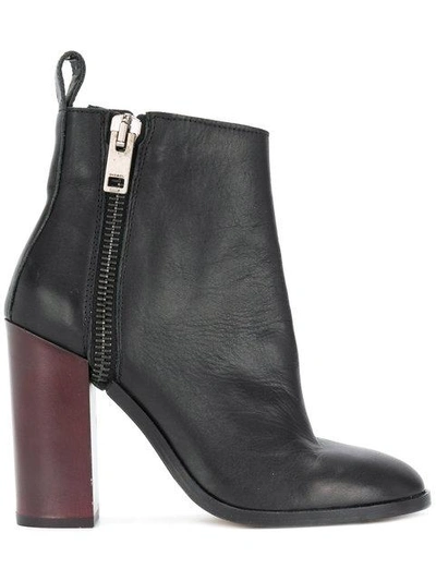 zip heeled ankle boots