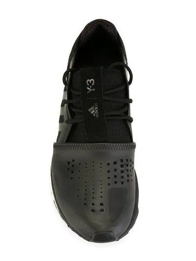 Shop Y-3 Contrast Toe Cap Running Sneakers - Black