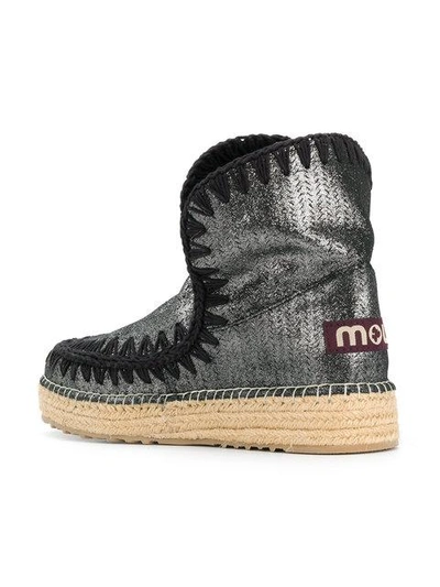 Shop Mou Perforated Eskimo Boots - Black