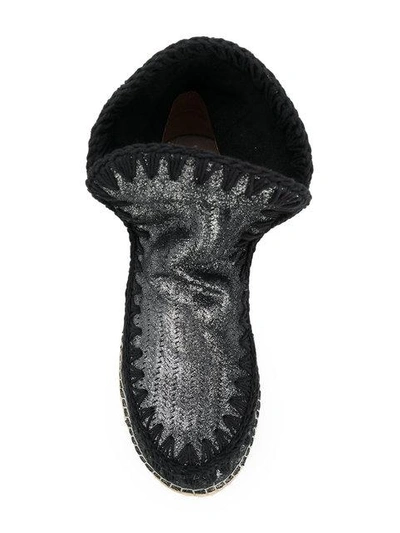 Shop Mou Perforated Eskimo Boots - Black
