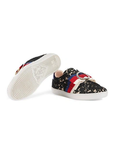 Shop Gucci Ace Lace Sneakers In 1214 Black