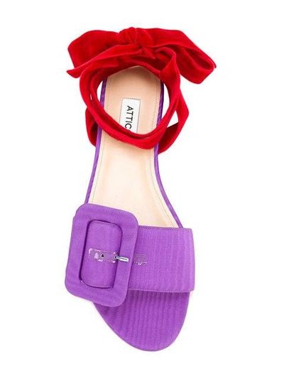 Shop Attico Open Toe Buckle Sandals