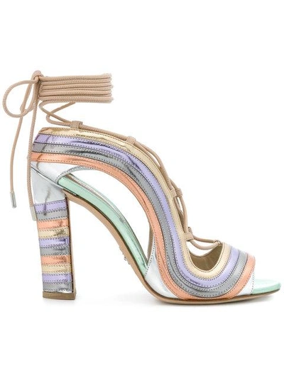 Shop Paula Cademartori Crazy Stripes Metallic Rainbow - Multicolour