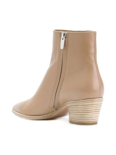 Shop Gianvito Rossi Pointed Ankle Boots - Neutrals