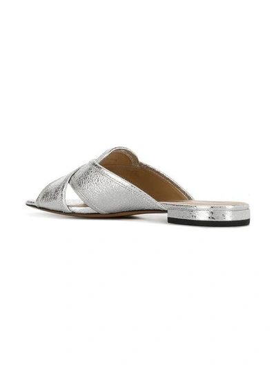 Shop Marc Jacobs Aurora Flat Slides In Metallic