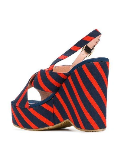 Shop Essentiel Antwerp Striped Platform Sandals - Blue