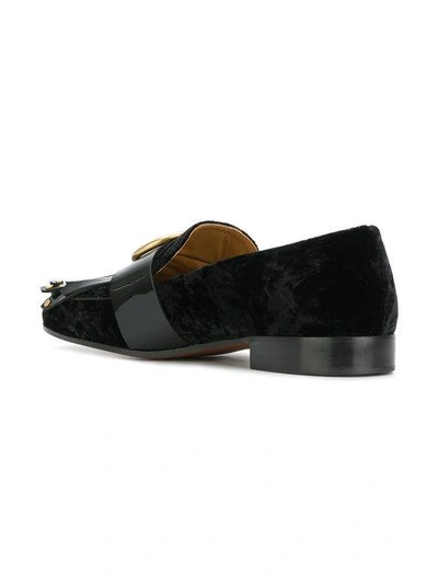 Shop Chloé Olly Fringed Loafers In Black