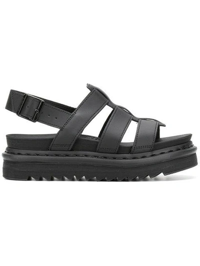 Shop Dr. Martens' Strappy Sandals In Black