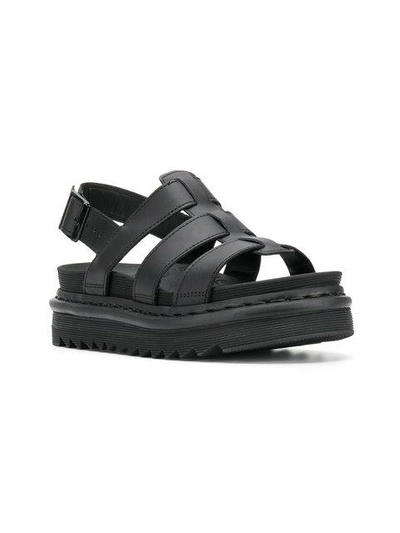 Shop Dr. Martens' Strappy Sandals In Black