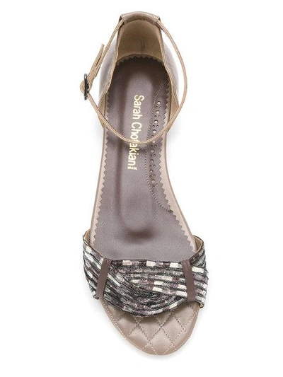 Shop Sarah Chofakian Leather Sandals In Metallic