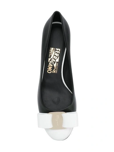 Shop Ferragamo Salvatore  Vara Bow Pumps - Black