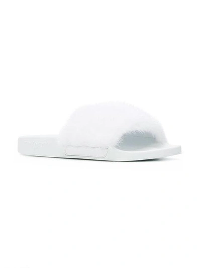Shop Givenchy Contrast Strap Slides In White