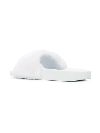 Shop Givenchy Contrast Strap Slides In White