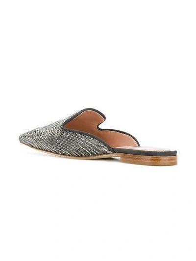 Shop Alberta Ferretti Studded Pointed Slippers - Metallic