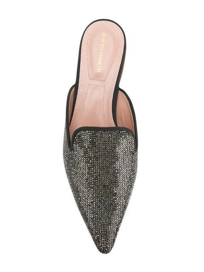 Shop Alberta Ferretti Studded Pointed Slippers - Metallic