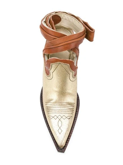 Shop Maison Margiela Cut-out Cowboy Boots In Metallic