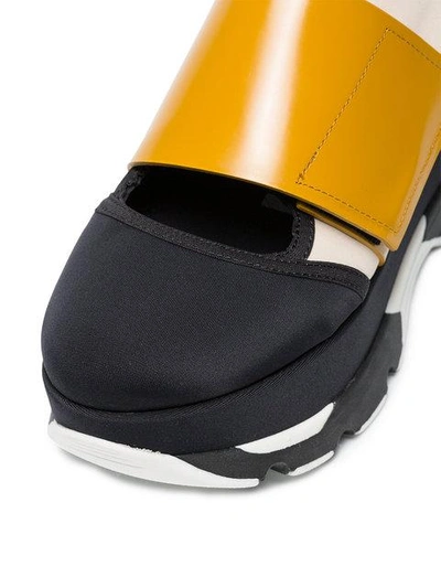 Shop Marni Black Yellow 65 Neoprene Platform Sneakers