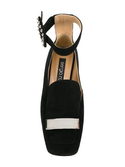 Shop Sergio Rossi Buckled Flats In Black