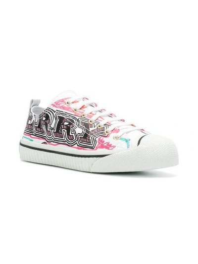 Shop Burberry Patterned Low Top Sneakers In Multicolour