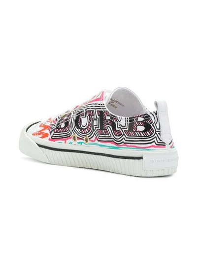 Shop Burberry Patterned Low Top Sneakers In Multicolour