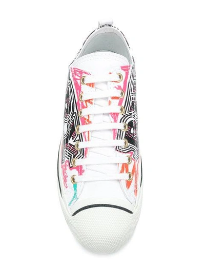 Shop Burberry Patterned Low Top Sneakers In Multicolour