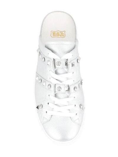 Shop Ash Studded Front Slip-on Sneakers - Metallic