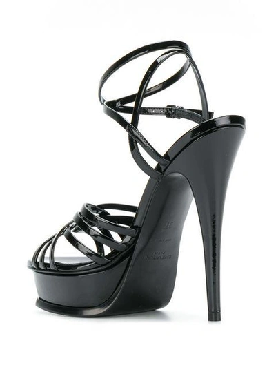 Shop Saint Laurent Tribute 105 Multi-strap Sandals In Black