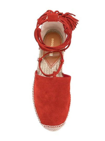 Shop Dsquared2 Lace-up Espadrilles In Red
