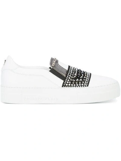 Shop Philipp Plein Sailing Sneakers In White