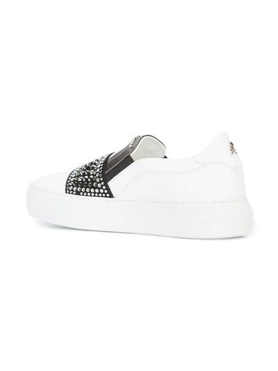 Shop Philipp Plein Sailing Sneakers In White