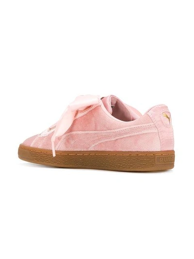 Shop Puma Basket Heart Sneakers In Pink