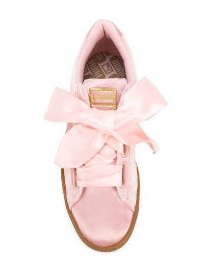 Shop Puma Basket Heart Sneakers In Pink