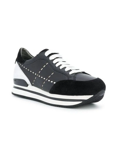 Shop Hogan Platform Sole Sneakers In Black