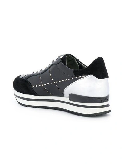 Shop Hogan Platform Sole Sneakers In Black